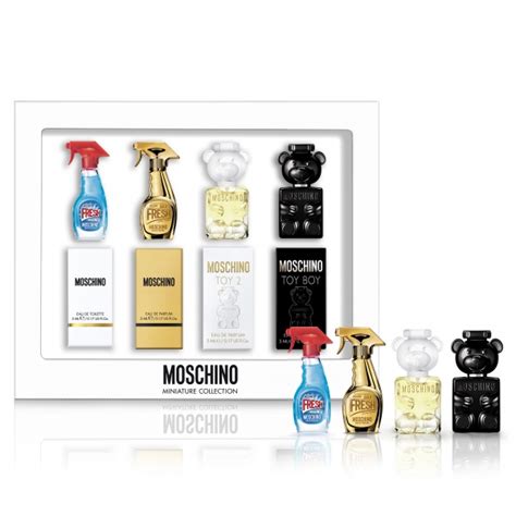 moschino miniature perfume set.